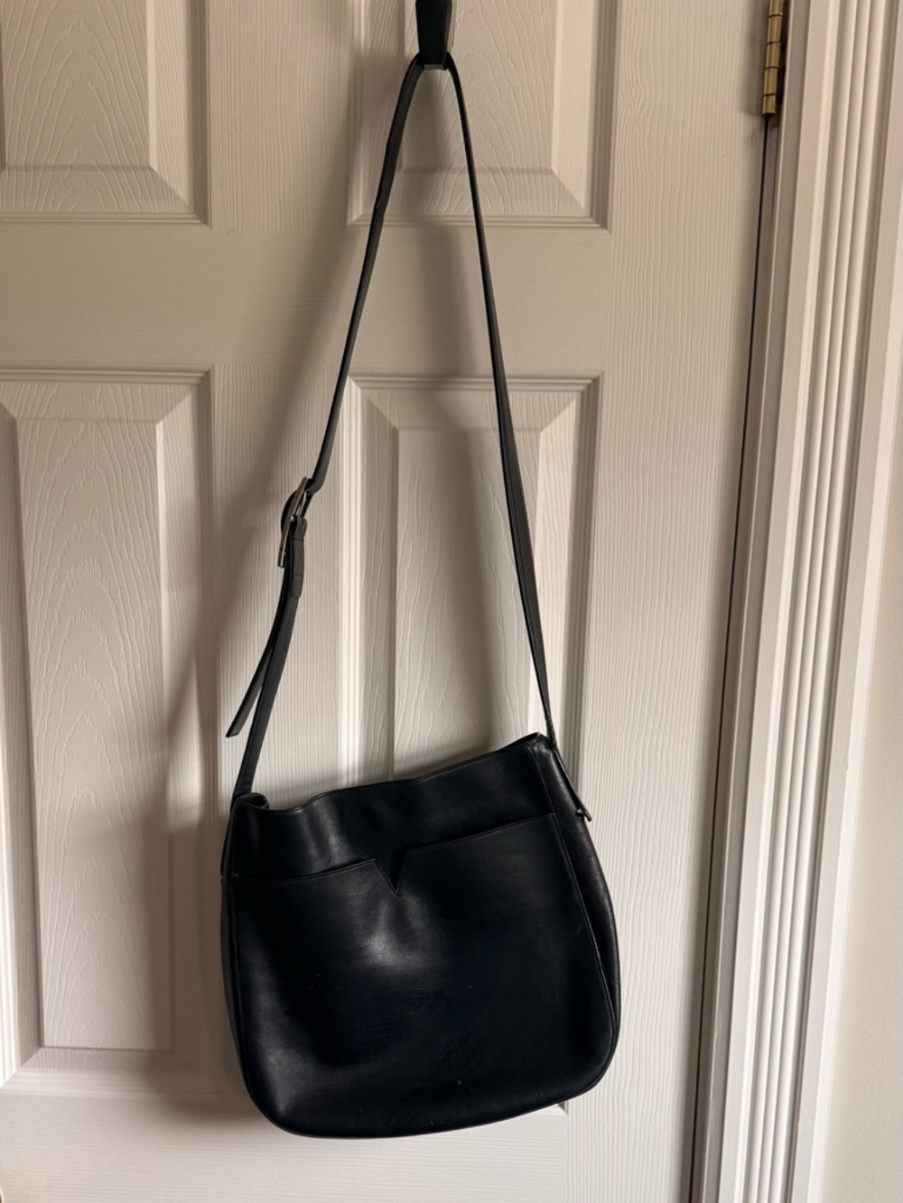 Vince Black Leather Crossbody Shoulder Bag